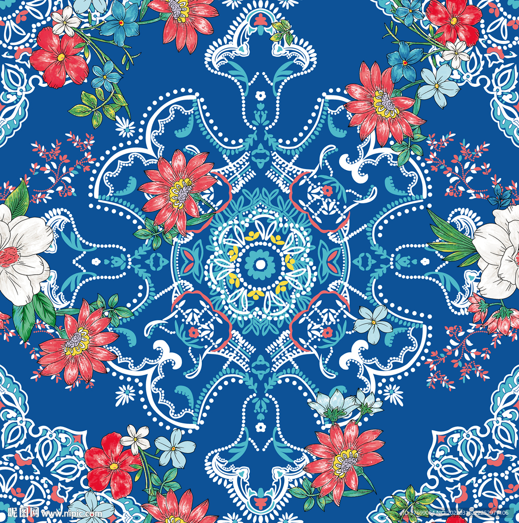 饿大牌方巾小花