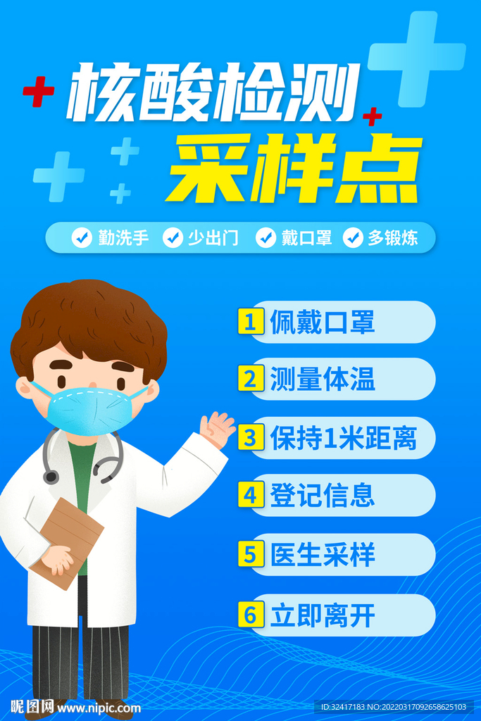 核酸检测采样点海报