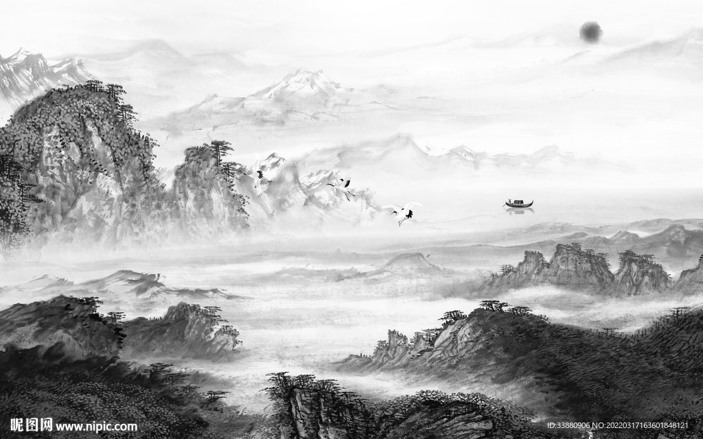 高档风景意境山水 tif分层