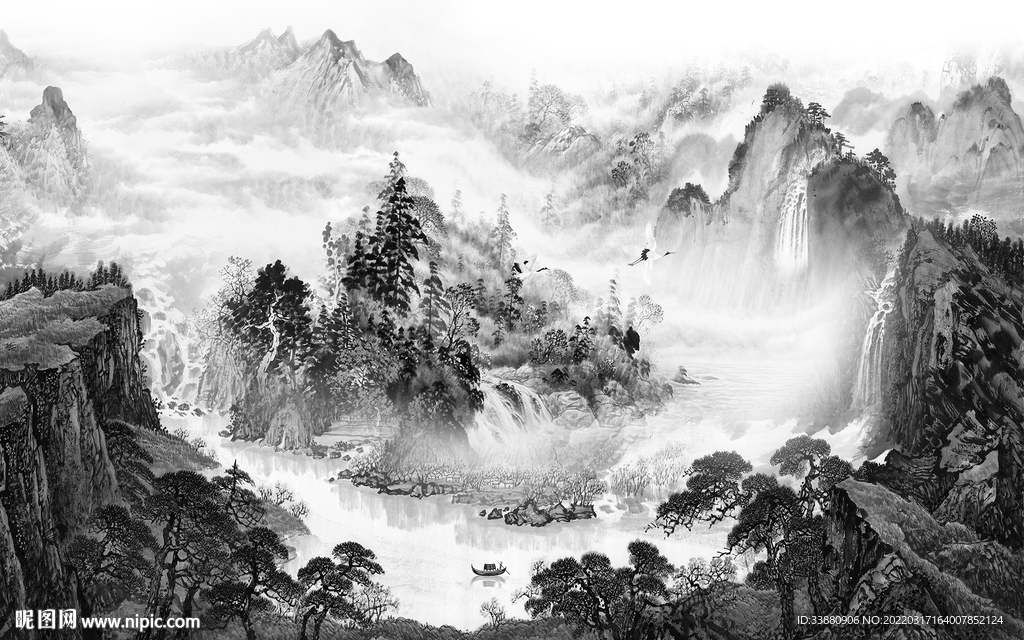 爆款 高端风景山水 tif分层