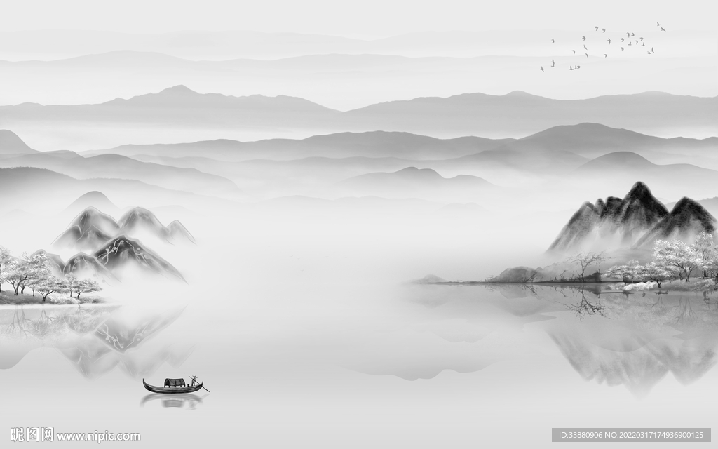 客厅 高档爆款山水 tif分层