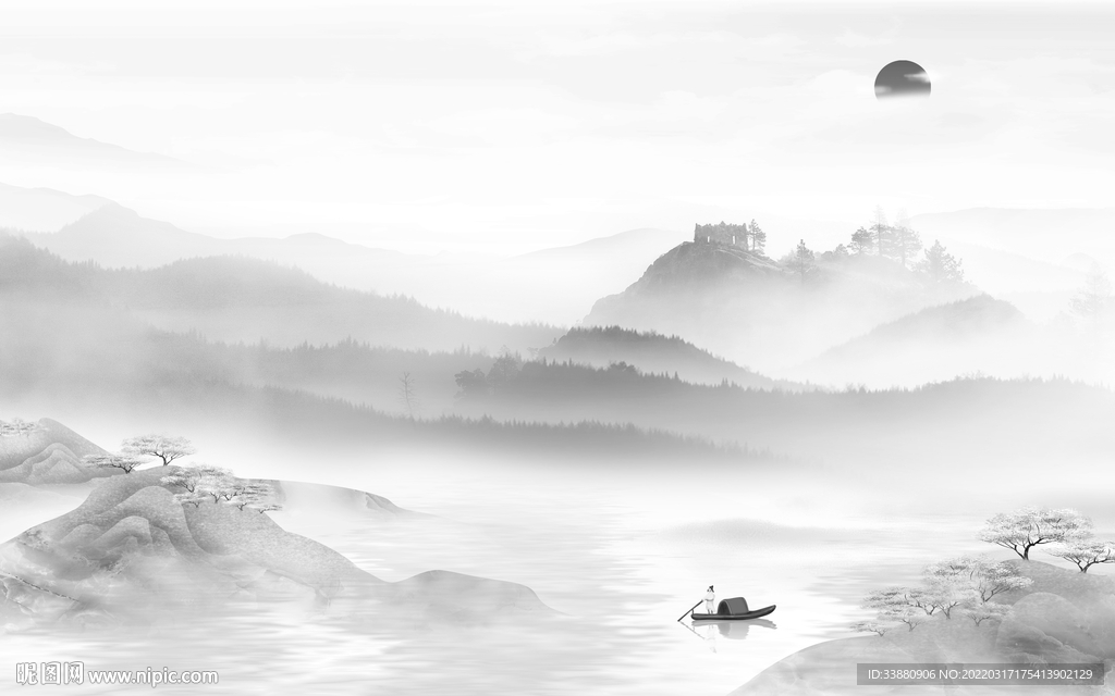 新款 高档爆款山水 tif分层