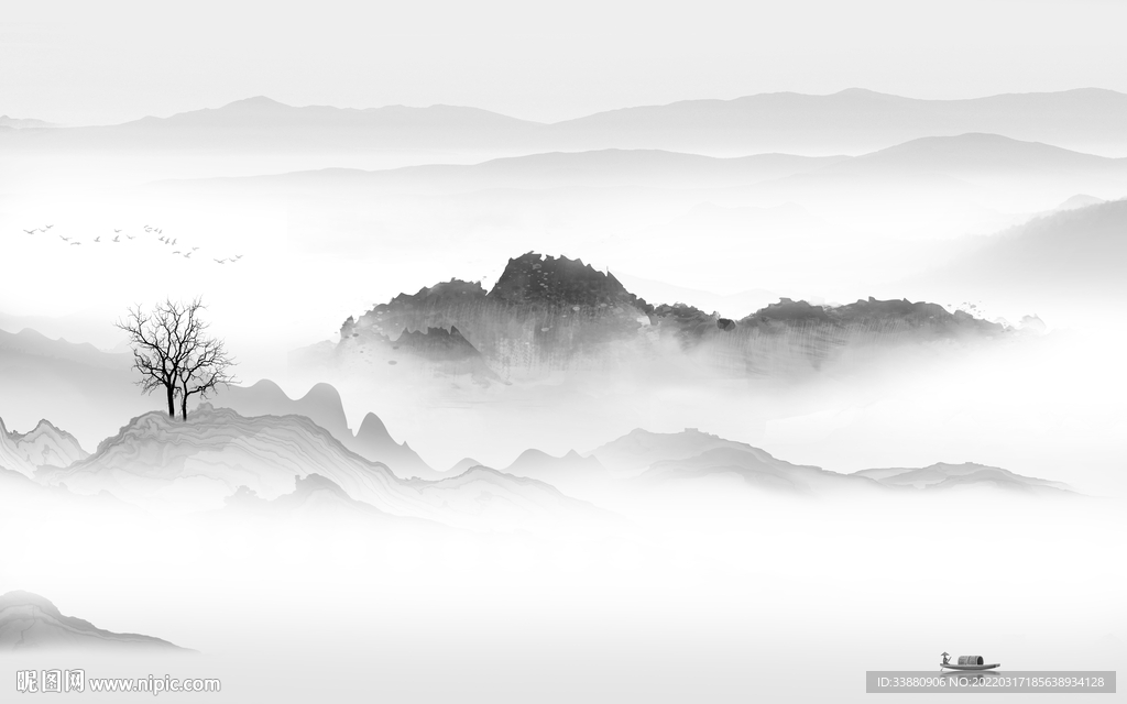 爆款现代山水新画 tif分层