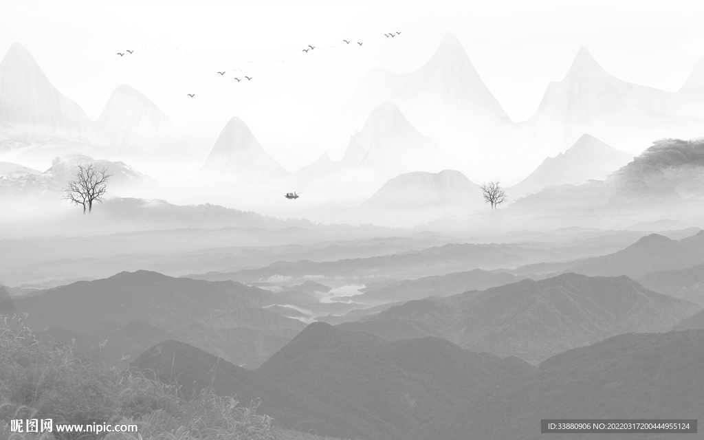 新品高端风景山水 tif分层