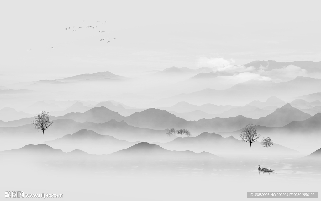 高端 高档爆款山水 tif分层