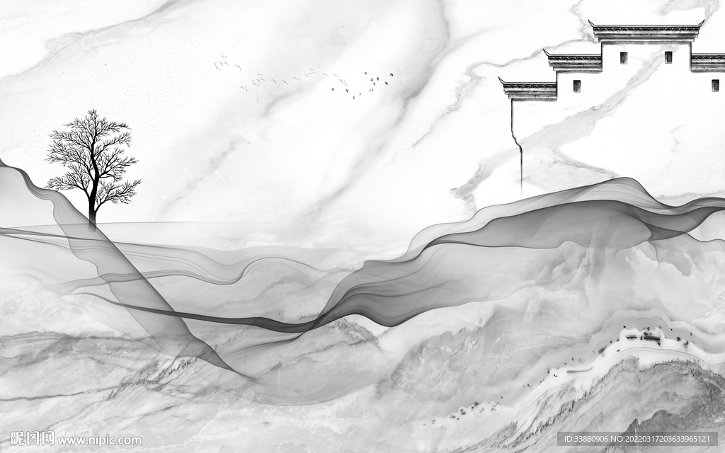 徽派 高端风景山水 tif分层