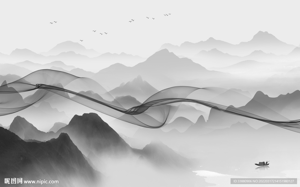 大气客厅新山水画 TIF分层