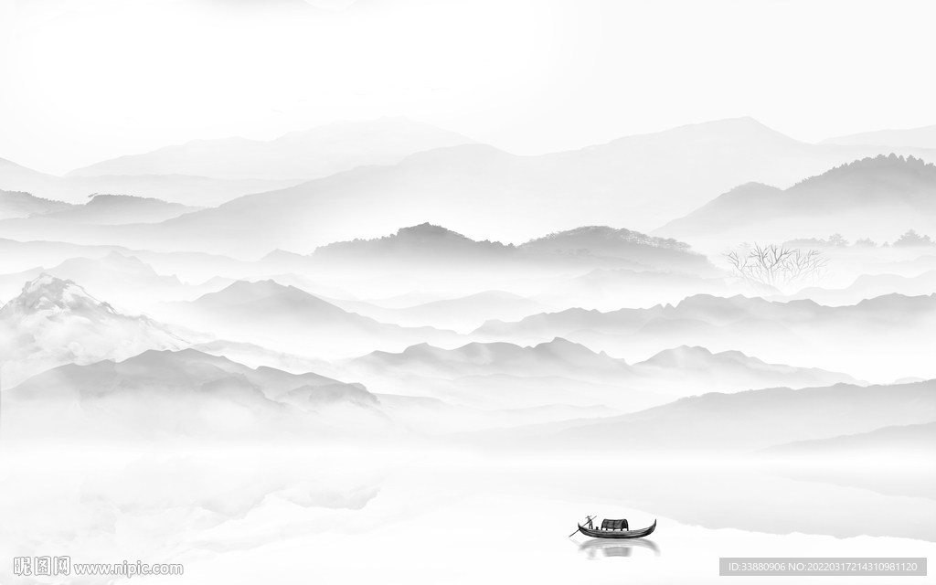 最新 客厅背景山水 tif分层