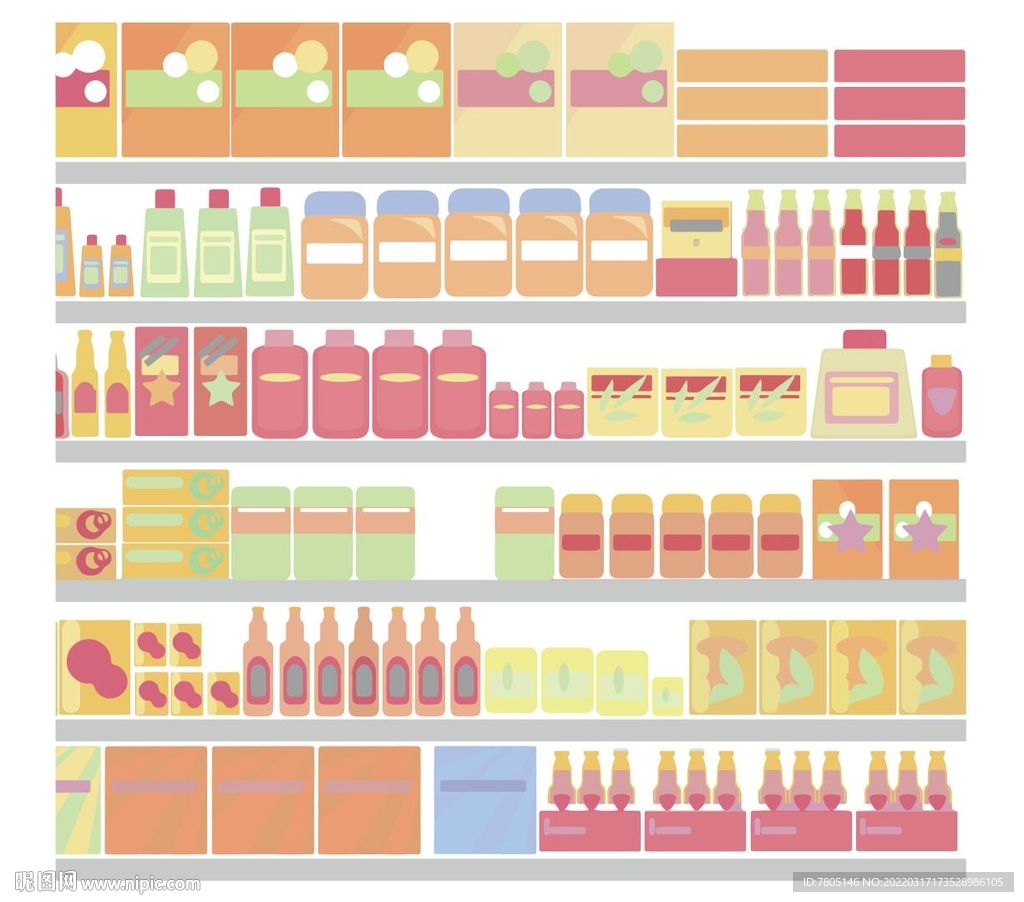 超市货架矢量