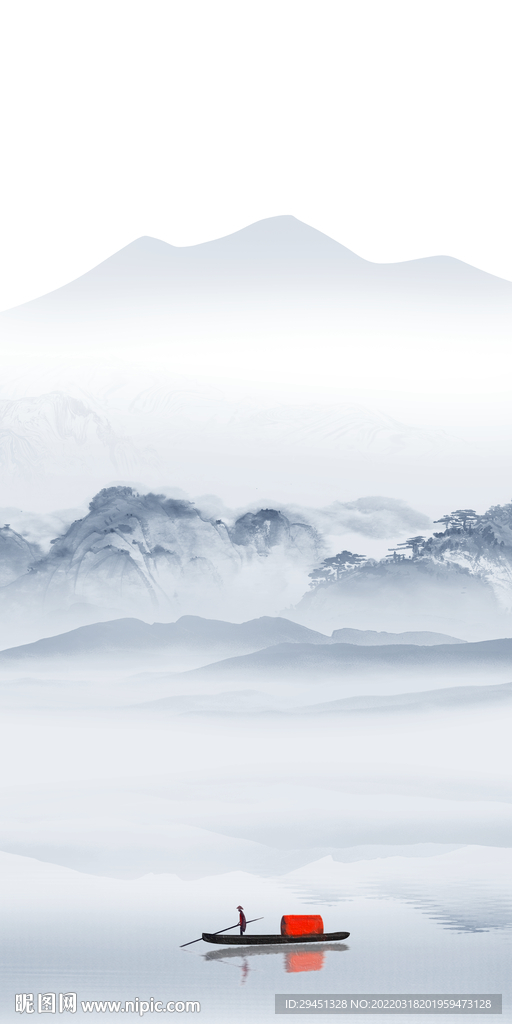 爆款山水意境玄关 TIF分层