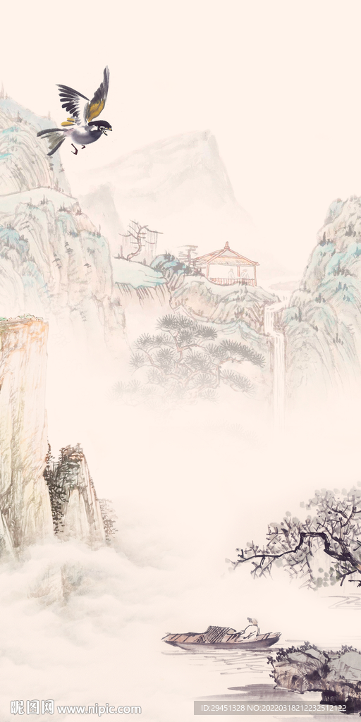 新款 山水新画玄关 TIF分层