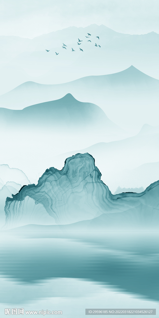 最新简约玄关山水 tif分层