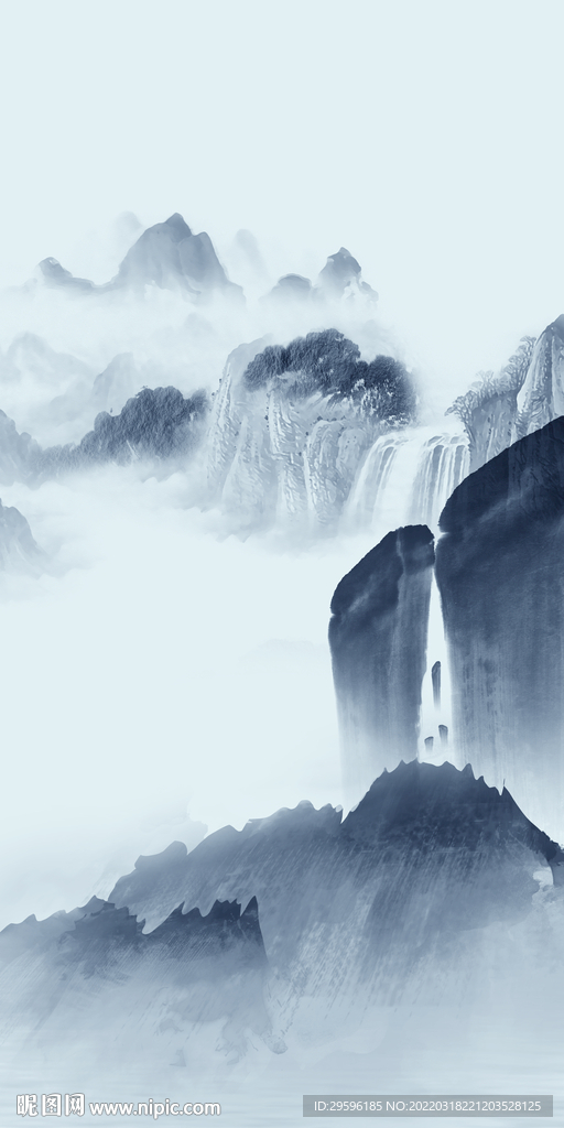 新款简约玄关山水 tif分层