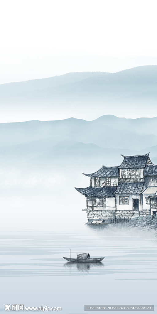 人气山水别墅玄关 tif分层