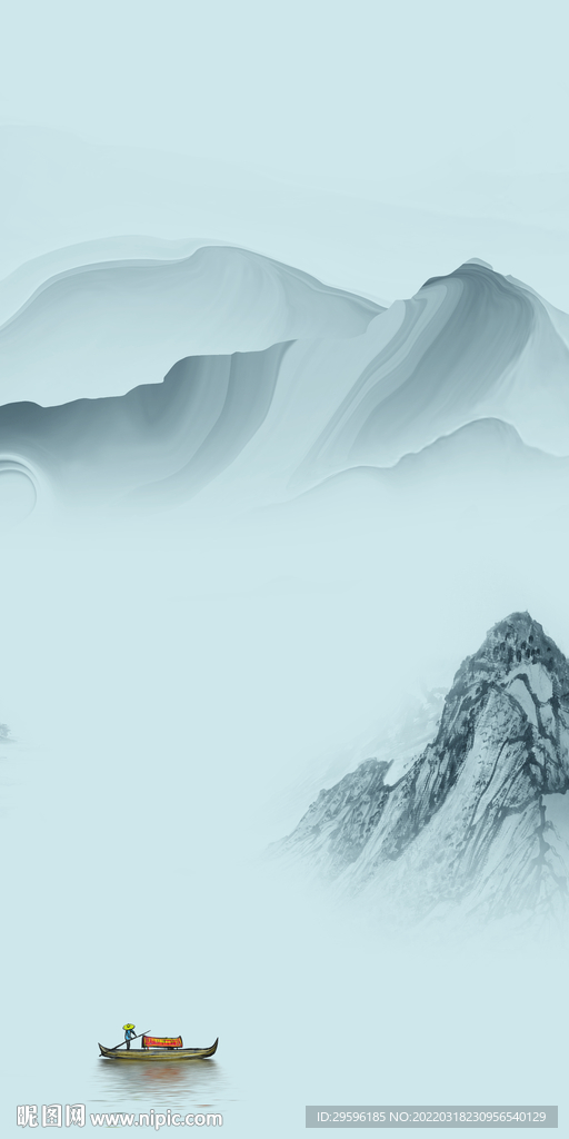 最新 山水玄关框画 tif分层