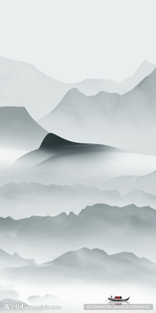 新款山水玄关框画 tif分层