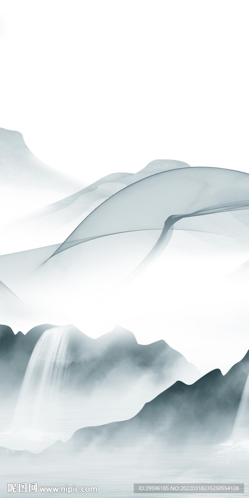 高清山水玄关框画 tif分层