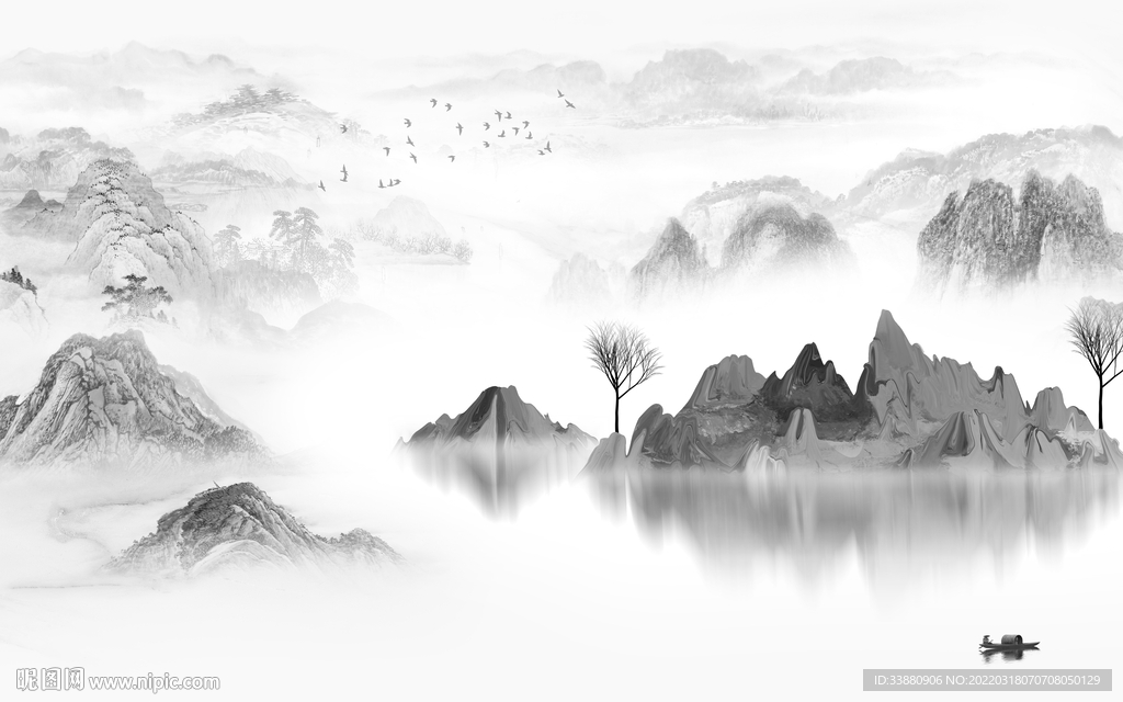 最新高清新山水画 TIF分层