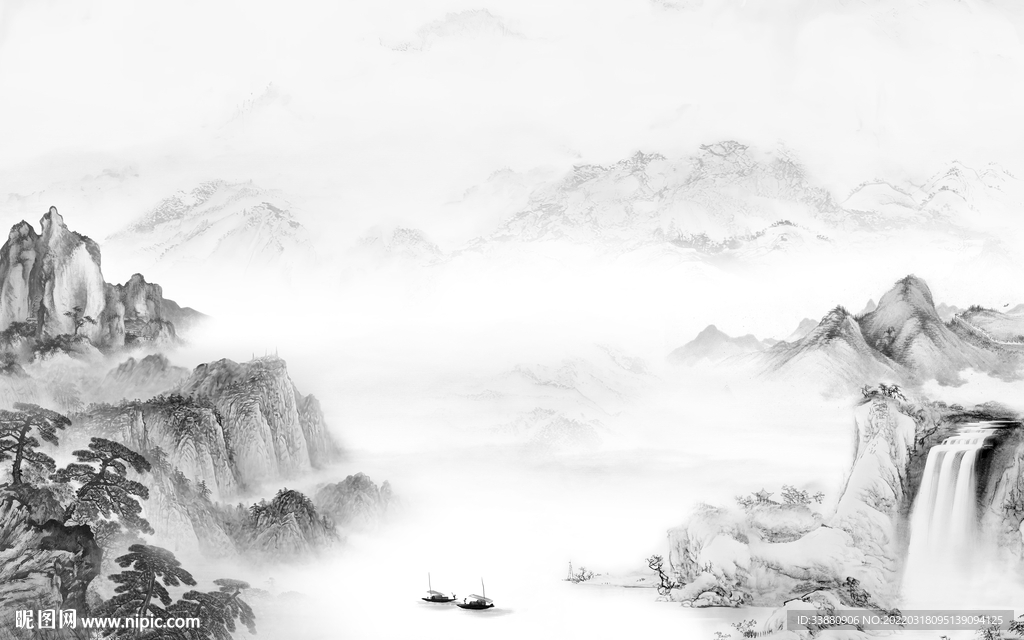 大气最新背景山水 TIF分层