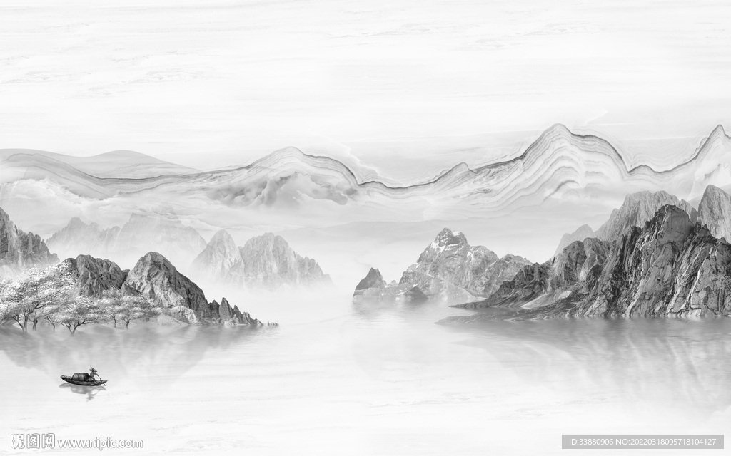 高端最新背景山水 TIF分层