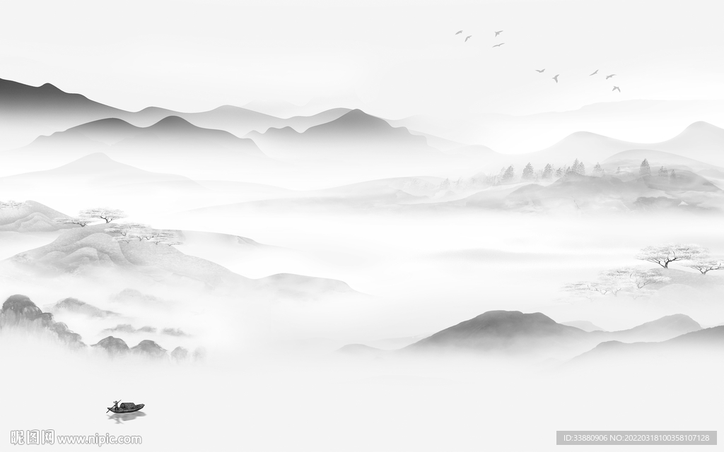 新款意境新山水画 TIF分层