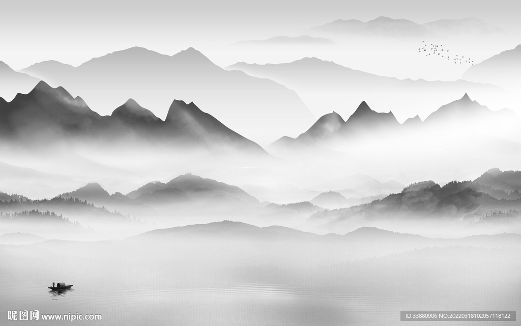 现代意境新山水画 TIF分层