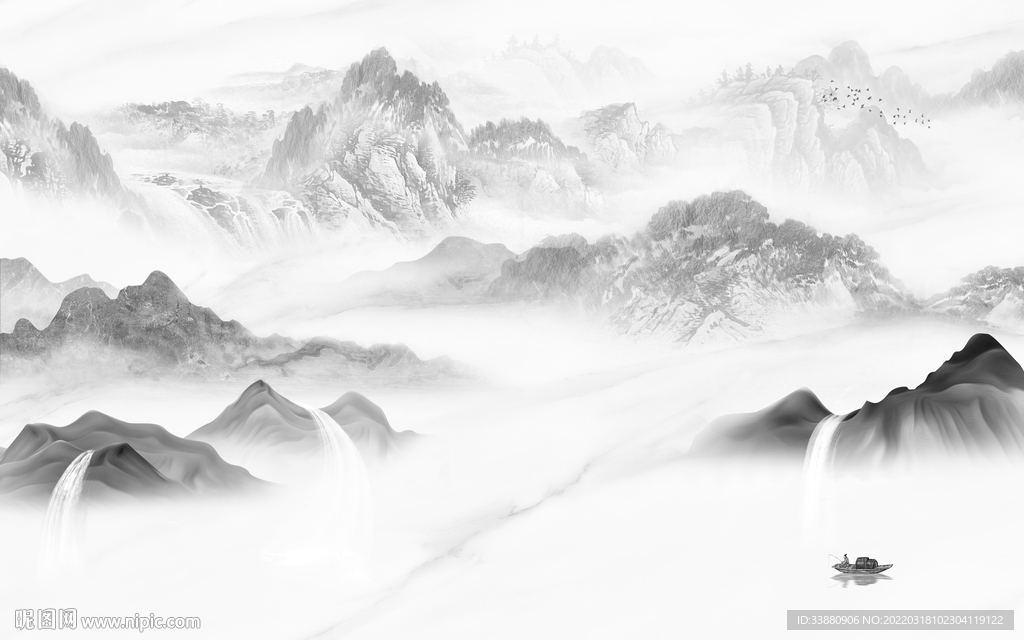 意境高清新山水画 TIF分层