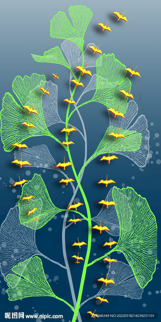 银杏叶子生财轻奢玄关