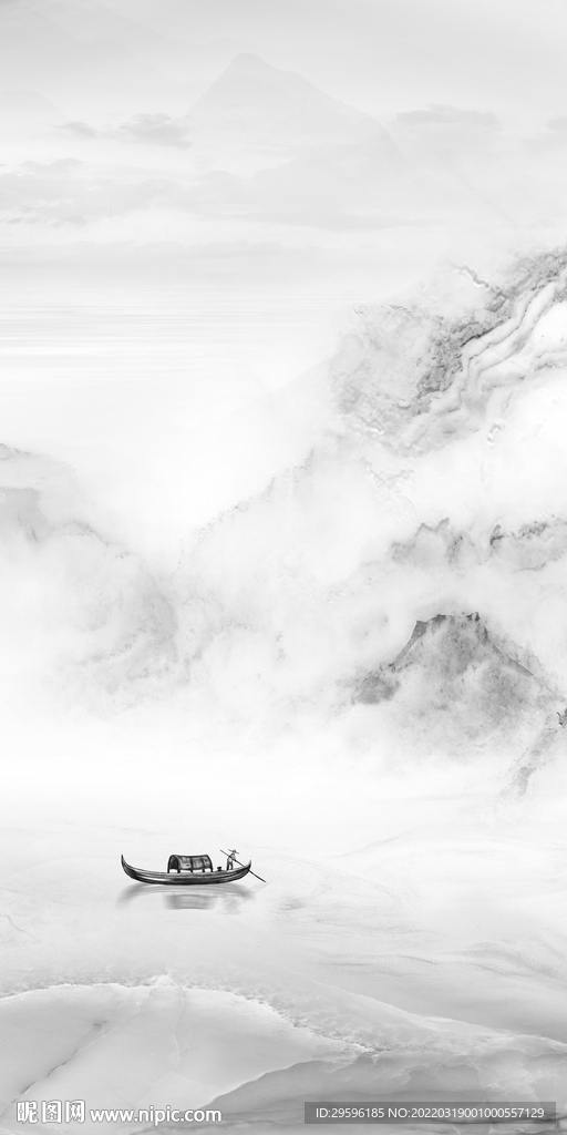 中式山水玄关框画 tif分层