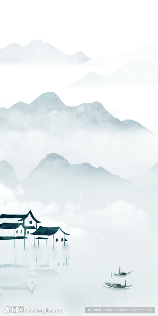 江南 山水无框玄关 TIF分层