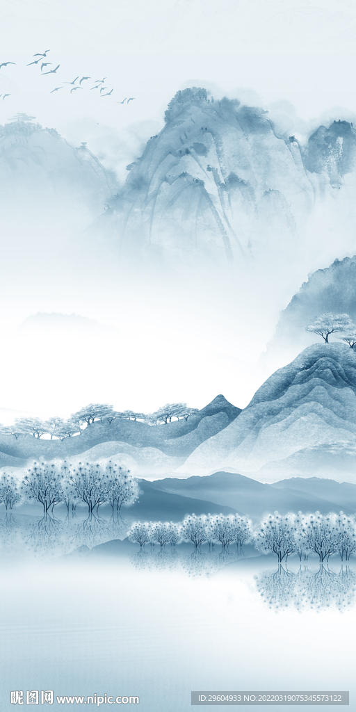 新中式山水无框玄关 TIF分层