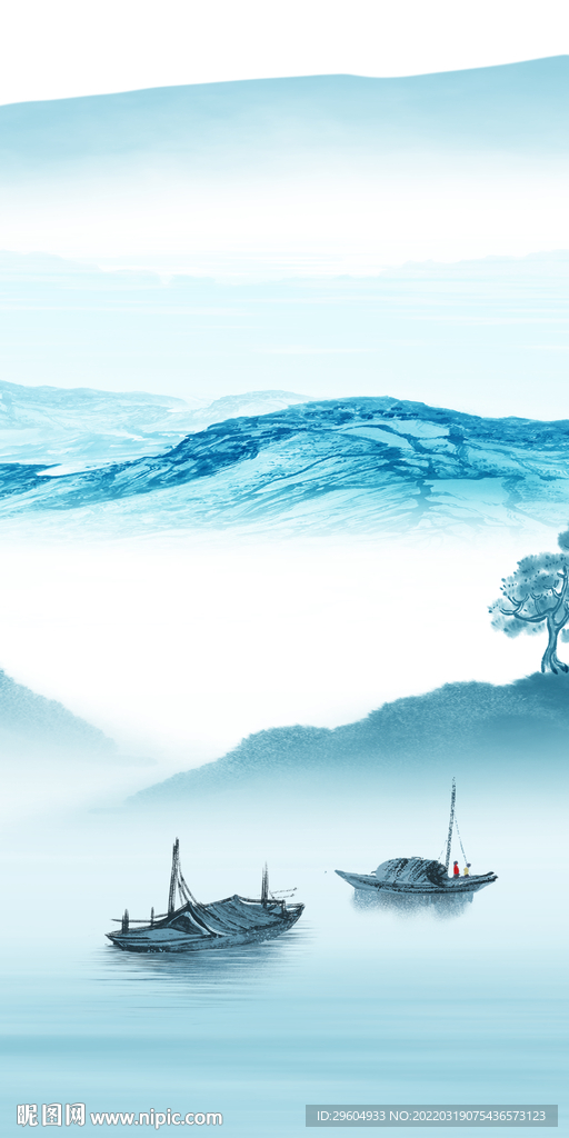 中式山水无框玄关 TIF分层