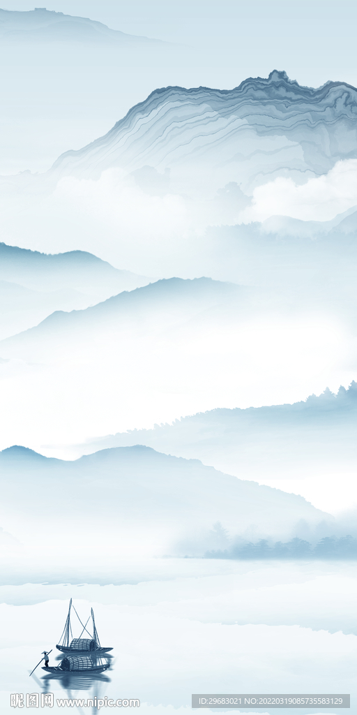 高雅玄关意境山水 TIF分层