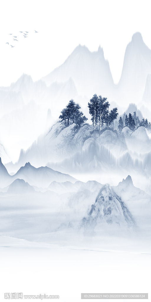 人气 玄关意境山水 TIF分层