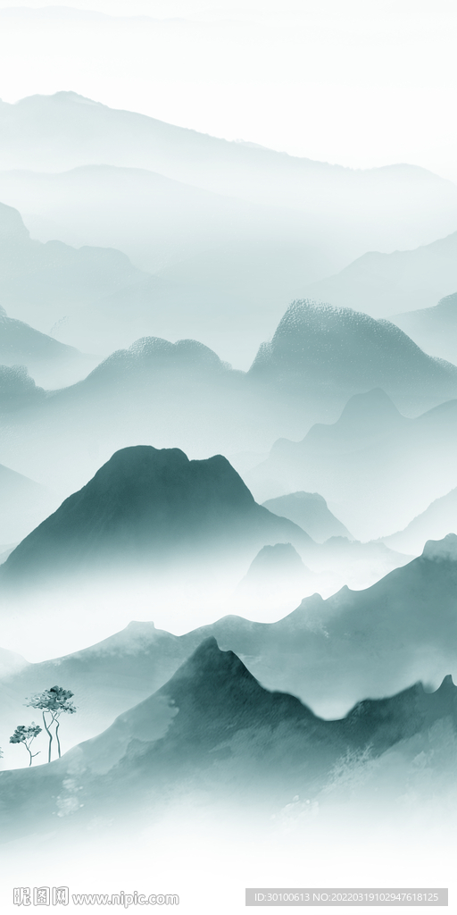 别墅 无框玄关山水 tif分层