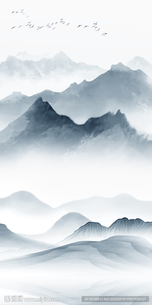 高端 无框玄关山水 tif分层