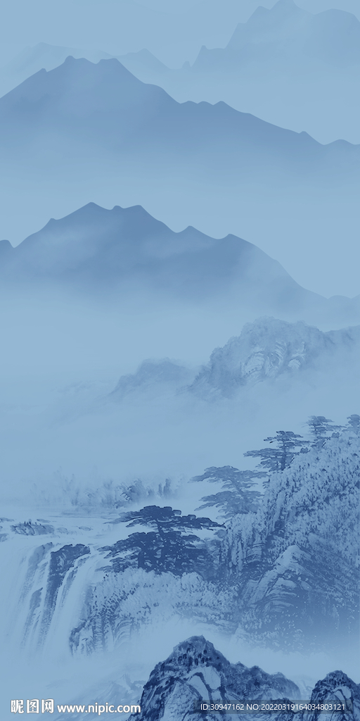 最新高端玄关山水 TIF分层