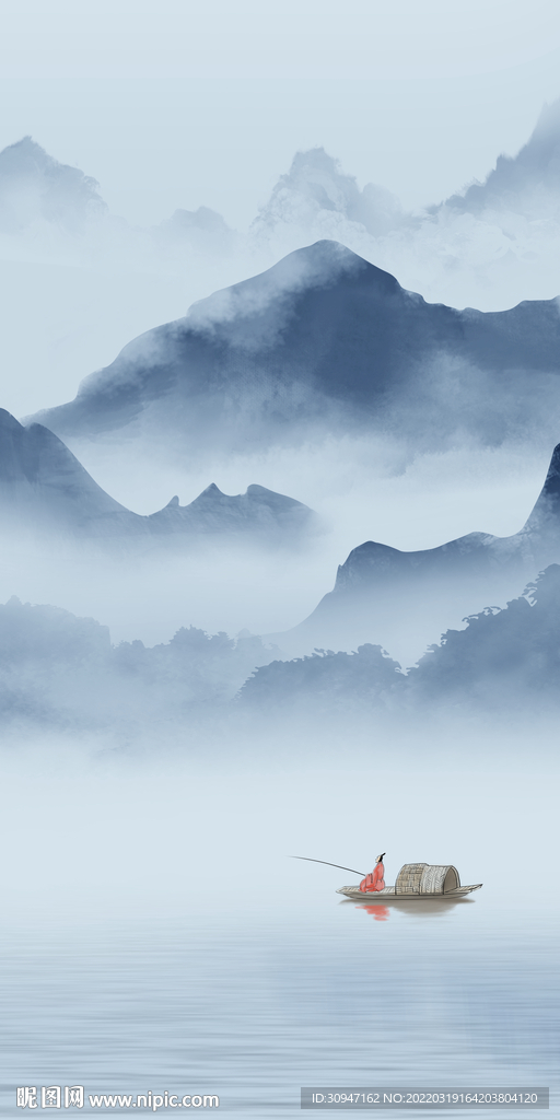 新中式高端玄关山水 TIF分层