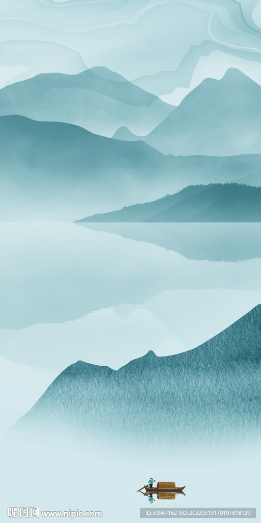 爆款玄关高档山水 TIF分层