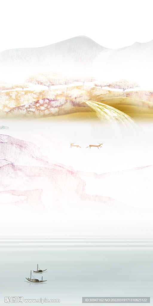 最新 玄关高档山水 TIF分层