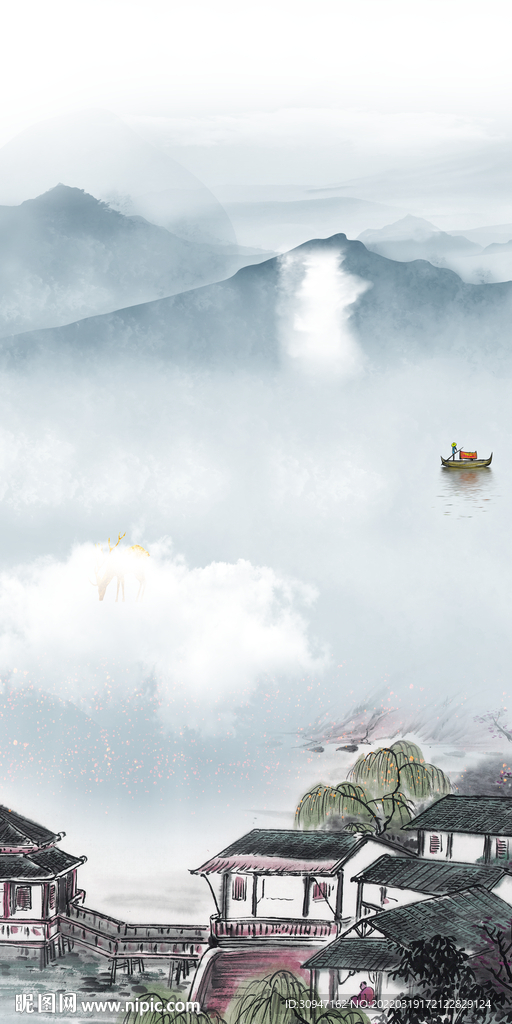 中国风高档玄关框画 TIF分层