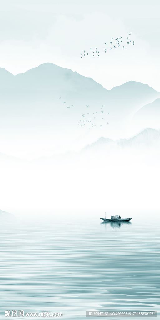 简约 玄关高档山水 TIF分层