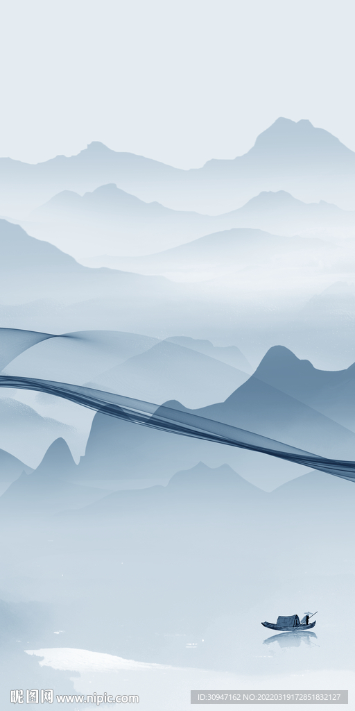 中式高档玄关框画 TIF分层