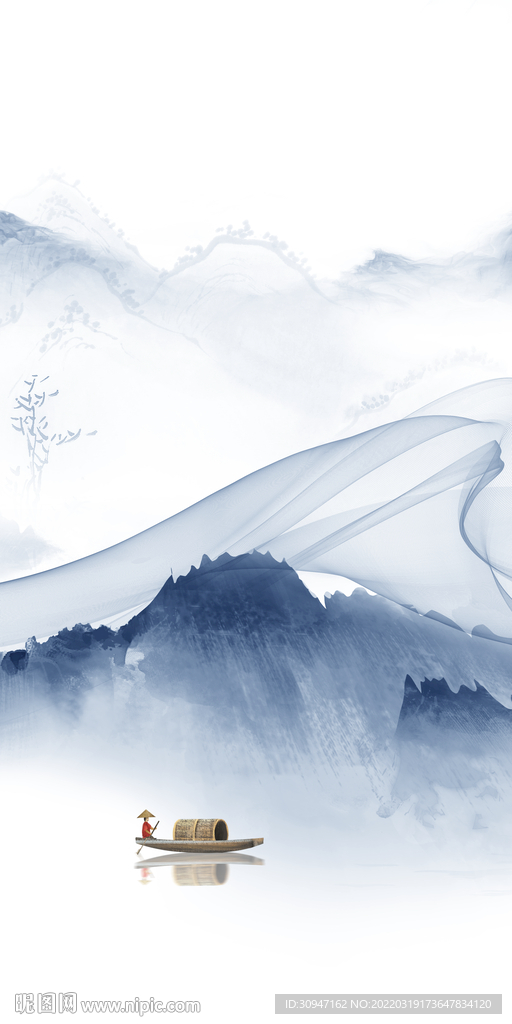 高端玄关高档山水 TIF分层