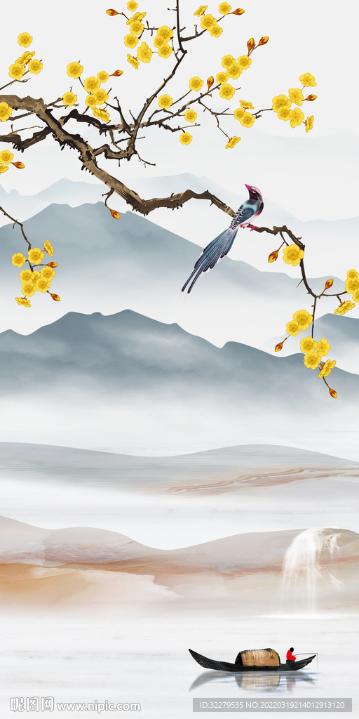 花鸟 高清爆款玄关 TIF分层