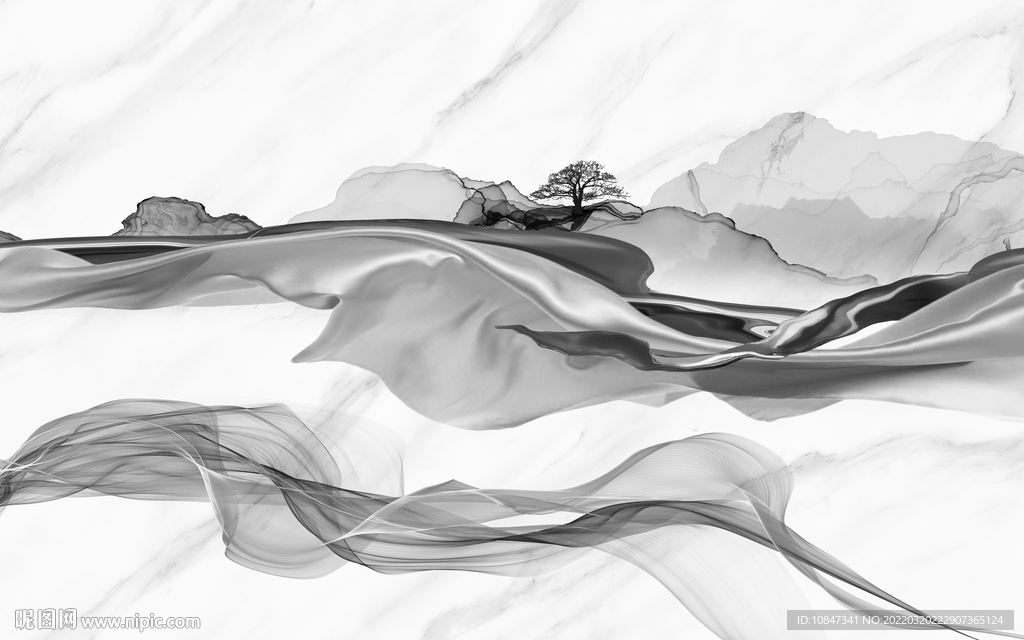 人气热卖灰色山水 TIF分层