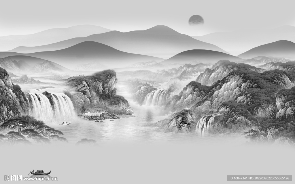 大气热卖灰色山水 TIF分层