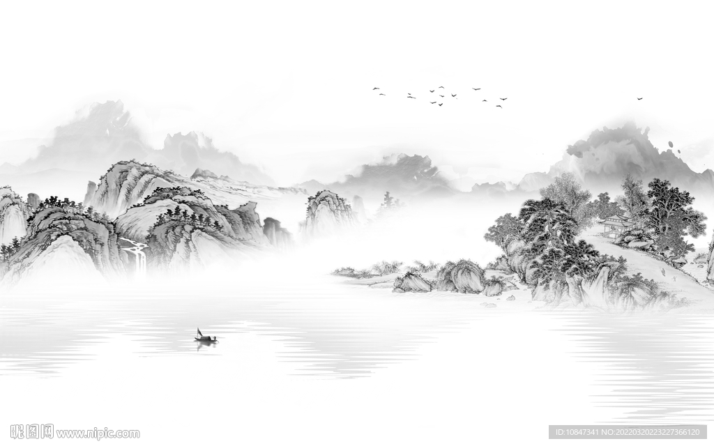 新款灰色高雅山水 TIF分层