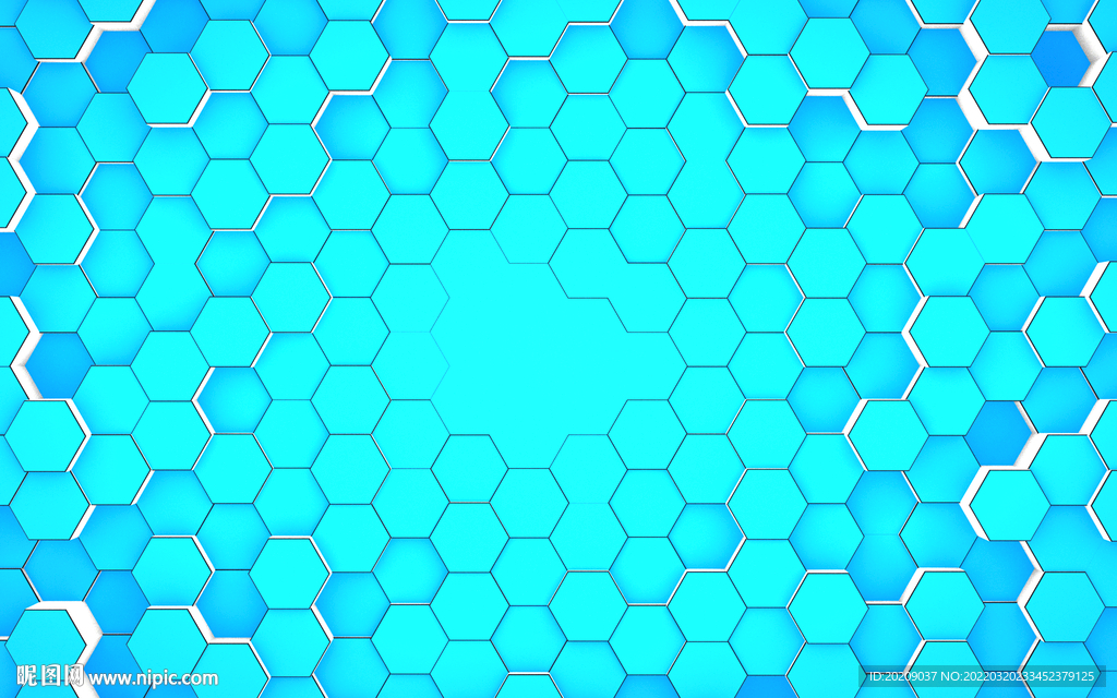 二次元卡通六边形背景