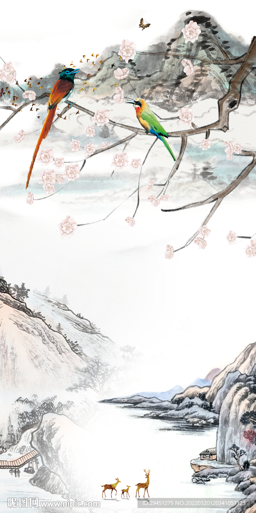 中式人气简约玄关 tif分层